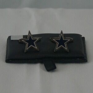 NFL Dallas Cowboys Cufflinks Mens Silver Blue Star Logo Formal Accessories